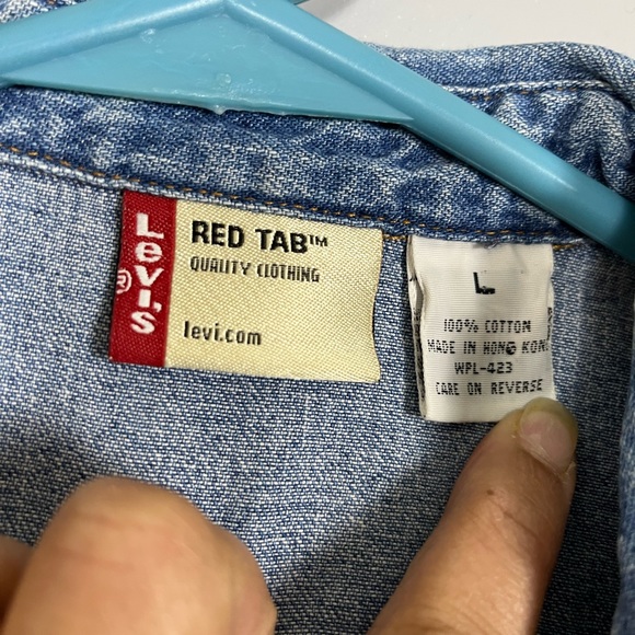 VINTAGE DENIM LEVIS RED TAB WOMENS TOP SZ L - Picture 4 of 4